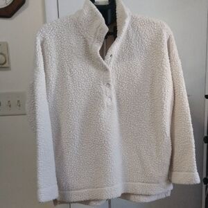 Aerie Cream Sherpa Pullover Jacket SMALL